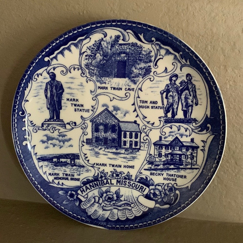 Hannibal Missouri Mark Twain Souvenir Plate